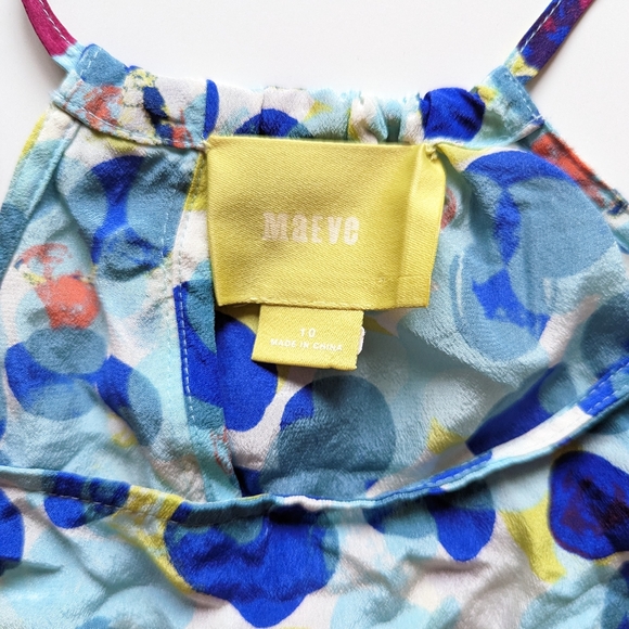 *** Maeve Scatter Dot Multicolor Silk Zabella Ruffles Racerback Style Tank Top - Picture 6 of 10